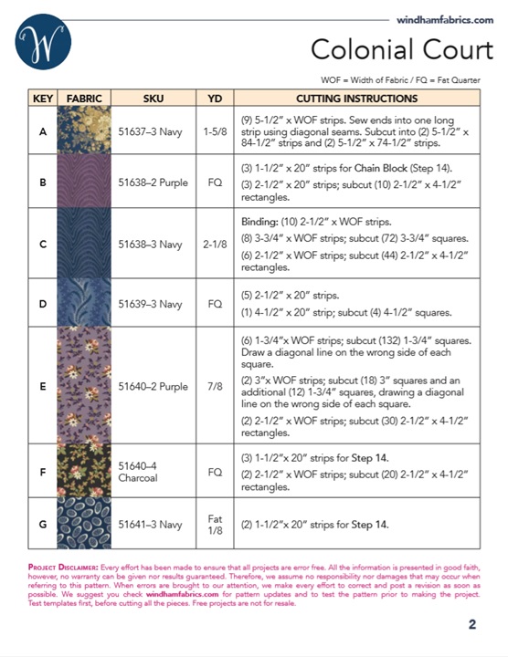 Colonial Court Quilt Pattern - Free - Quilting with Marianne