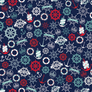 Deep Blue Sea C9032-Navy Anchors