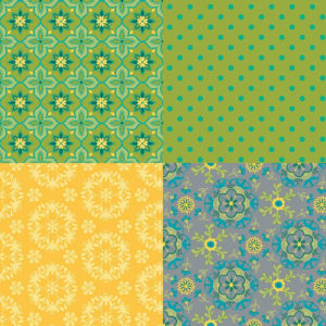 Wildflower Boutique FQP8836 - Green Fat Quarter Panel