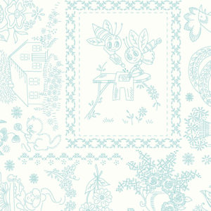 Granny Chic WB8527-Blue Embroidery 108" Wide