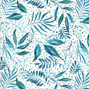 Moody Bloom 8445-14D Teal Leaves