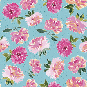 Lucy June C11221-Aqua Flowers