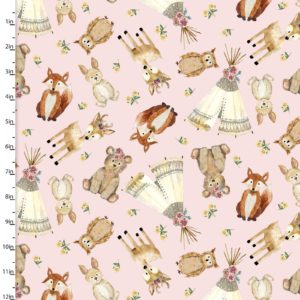 Forest Friends Pink 18673-PNK Tossed Animals