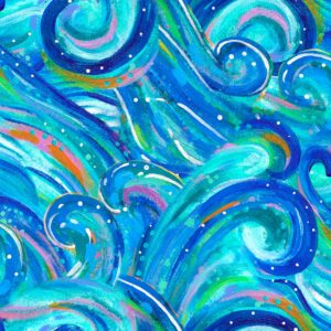 Seas the Day 18722-BLU Blue Waves