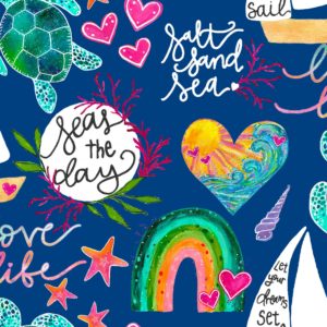 Seas the Day 18726-NVY Navy Words