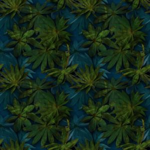 Passion 24497-49 Navy Tropical Leaves