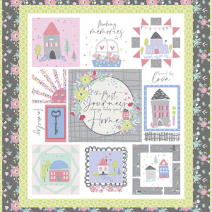 Mulberry Lane Panel Quilt Kit - Blue and Pink