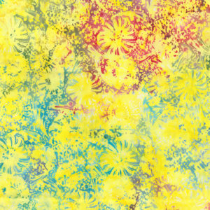 Flutter Batik 80720-54 Sunshine Yellow Floral Burst