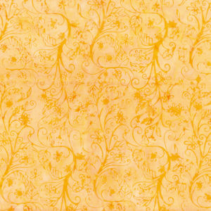 Flutter Batik 80725-54 Sunshine Yellow Floral Vine
