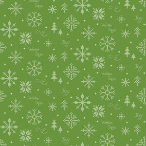 Winter Wonder C12062-Green Cross Stitch Snowflakes