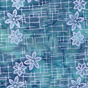 Expressions Batiks Floral Grid BT23461-285 Lagoon Beach