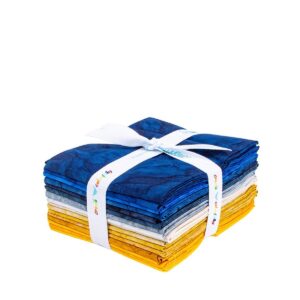 Batiks Hand-Dyes Tuscan Blue Fat Quarter Bundle FQ-21013-16